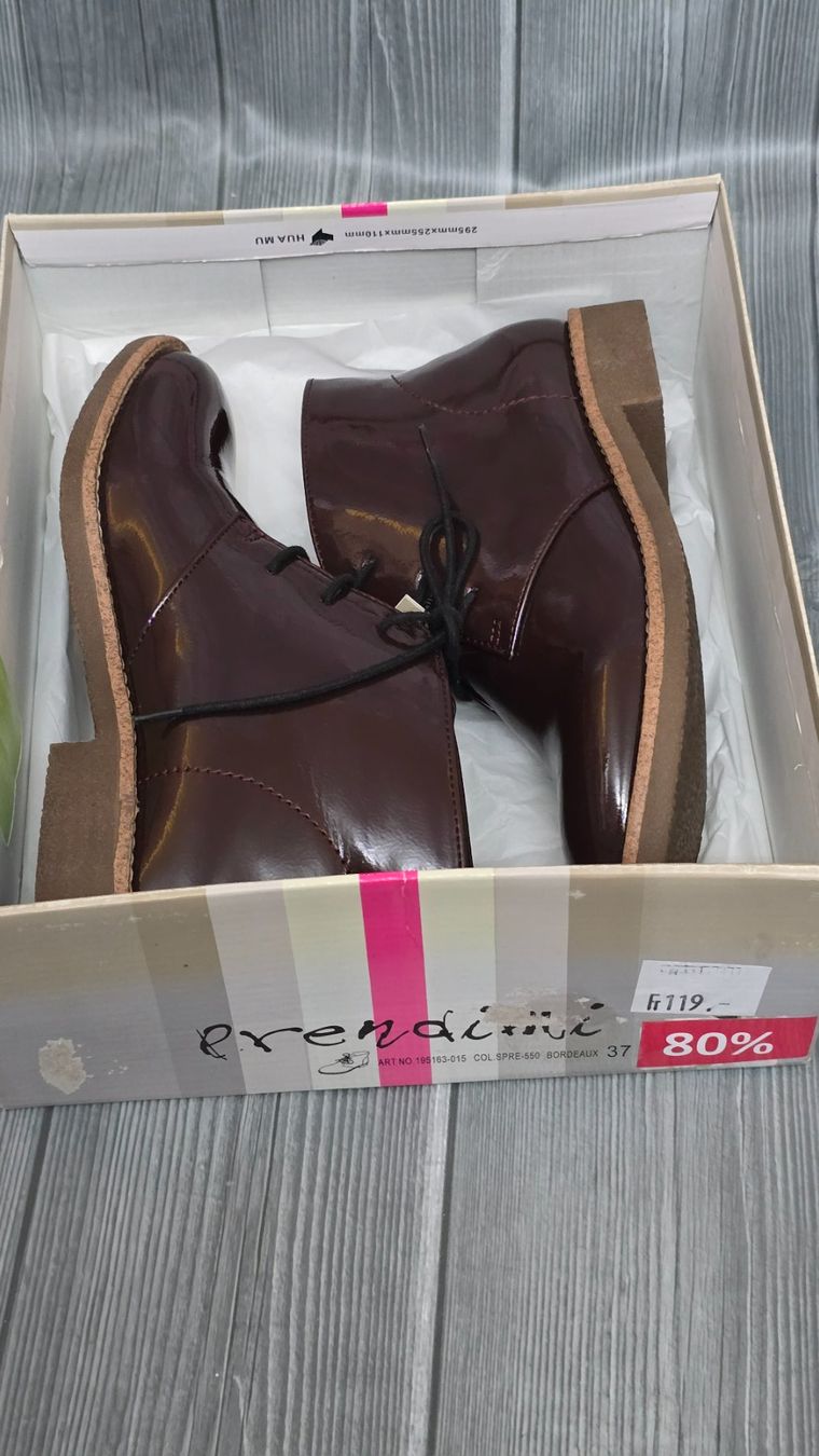 Scarpe da donna: Prendini Lack Schnürschuhe - 37 - Bordeaux / Weinrot – Nuovo (secondo la descrizione) da Thalwil venduto da VitaMini 7
