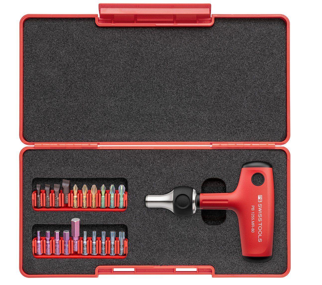 PB Swiss Tools Tutti gli attrezzi: PB Swiss Tools Bithalterset mit Quergriff in ToolBox PB 1255 – Nuovo e nell'imballaggio originale da Koppigen venduto da Bracher_Mail-House 1