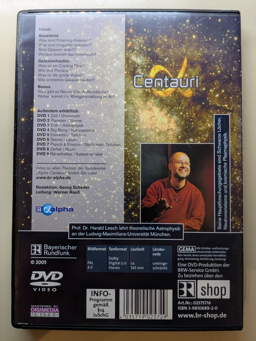Tutti i DVDs: "Alpha Centauri 10" mit Prof. Dr. Harald Lesch [DVD] – Usato da Port venduto da gecotom 1