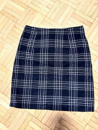 Fizzen Mini Jupe plaid kariert schwarz weiss