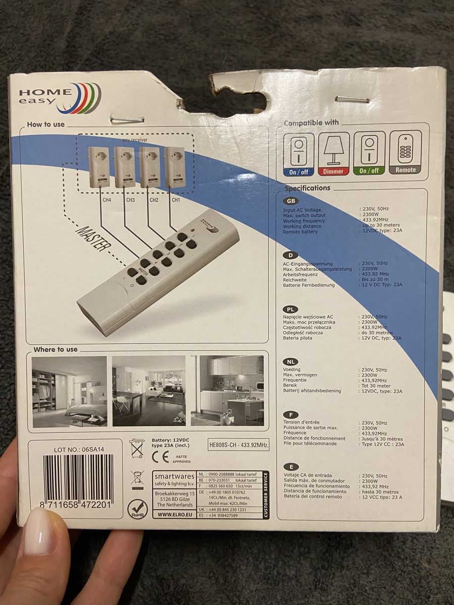 Spine: Lot de prises télécommandées Home Easy avec télécommande  – Nuovo (secondo la descrizione) da Genève venduto da muj_2zmc 1