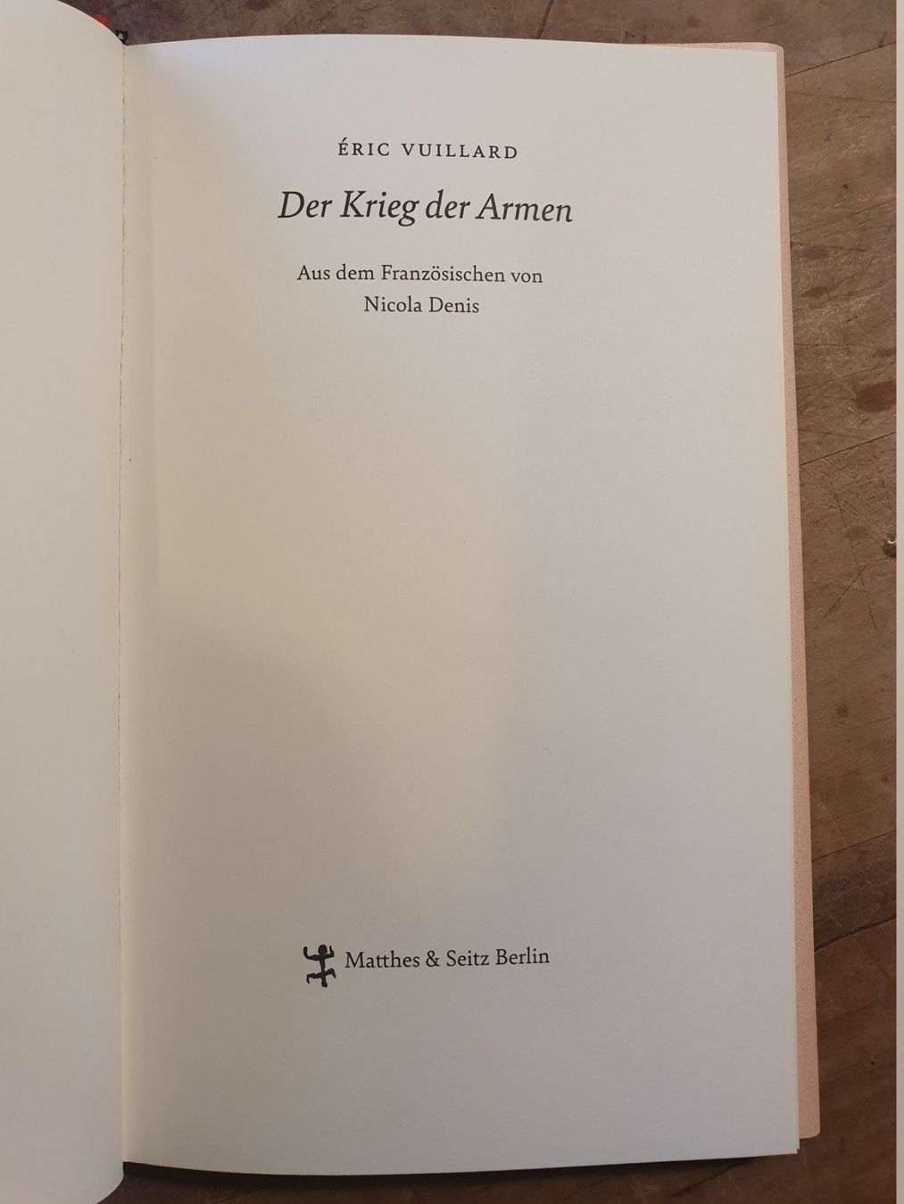 Bücher: Der Krieg der Armen Eric Vuillard Matthes & Seitz – Gebraucht aus Zürich von loosebone 2
