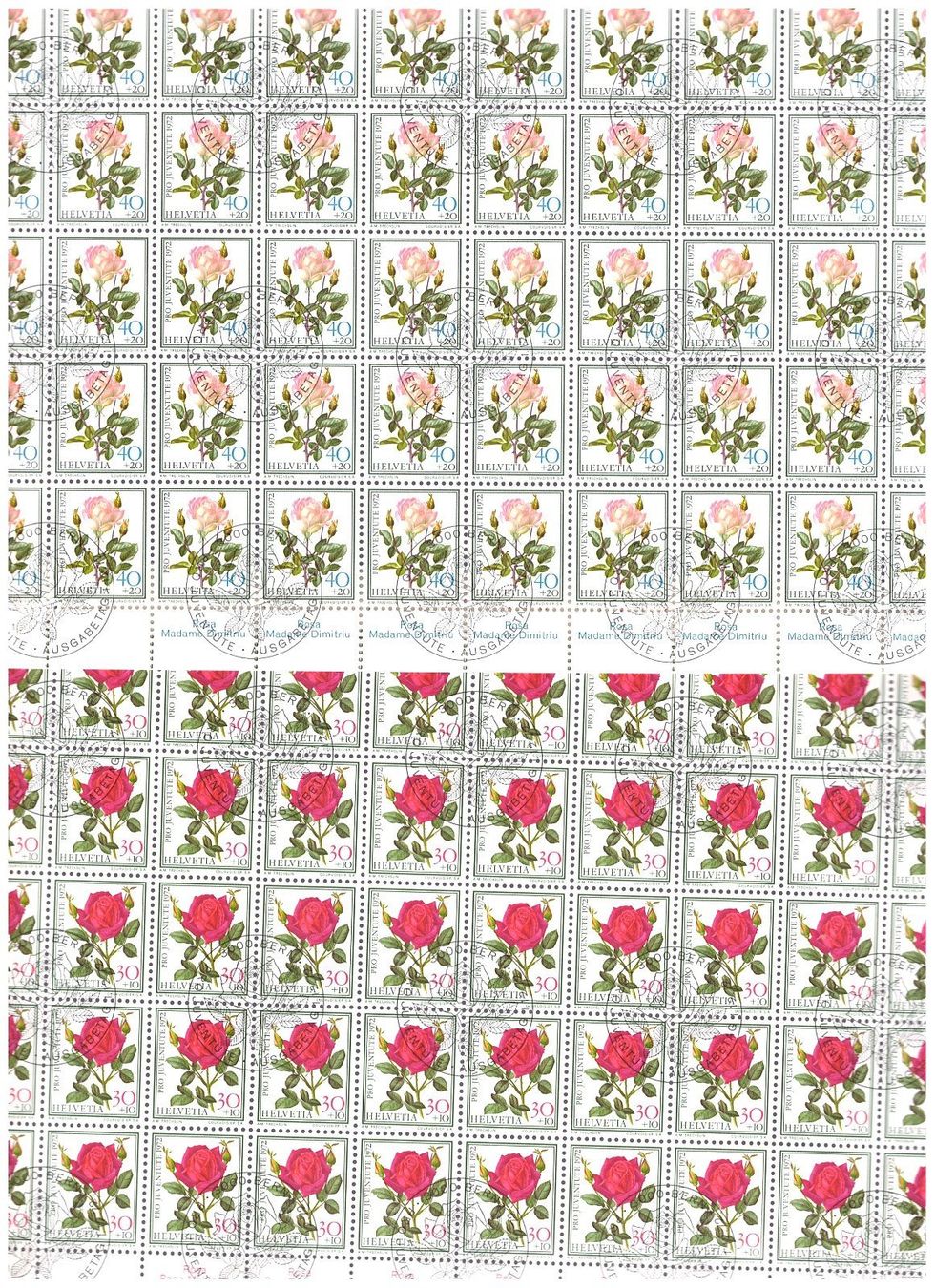 Alle Briefmarken: PJ 1972 Satz Bogen mit Ersttagsstempel – Neu (gemäss Beschreibung) aus Frauenfeld von Interessent1 1