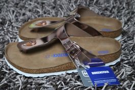 Birkenstock, Gizeh, Gr. 40, Leder, metallic copper, NEU