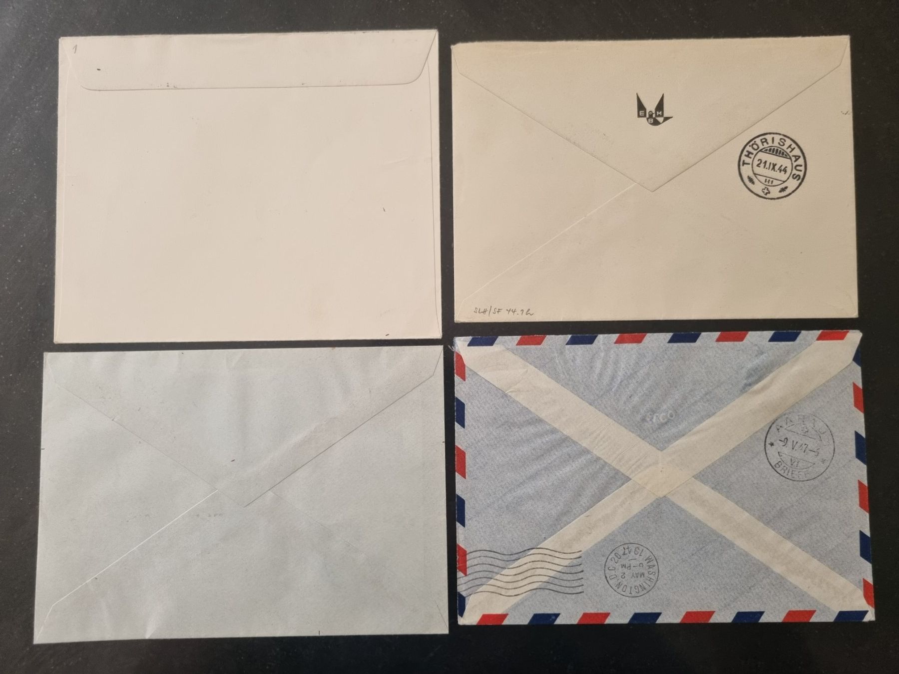Alle Briefmarken: 4 CH Flugpost Briefe 1939 - 1947 : KP 235.-- – Gebraucht aus Gümligen von Geniusbuy 1