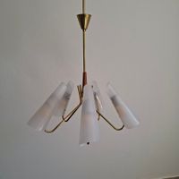 Lustre laiton teak plexiglas vintage 1970