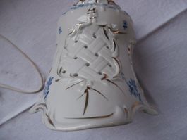 Porzellan Lampe golden, blaues Sujet Adlerhorst