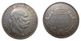 Hungary / Hongrie 5 korona 1908