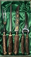Anton Wingen Jr. Solingen – 4-teiliges Jagd-Tranchierset mit