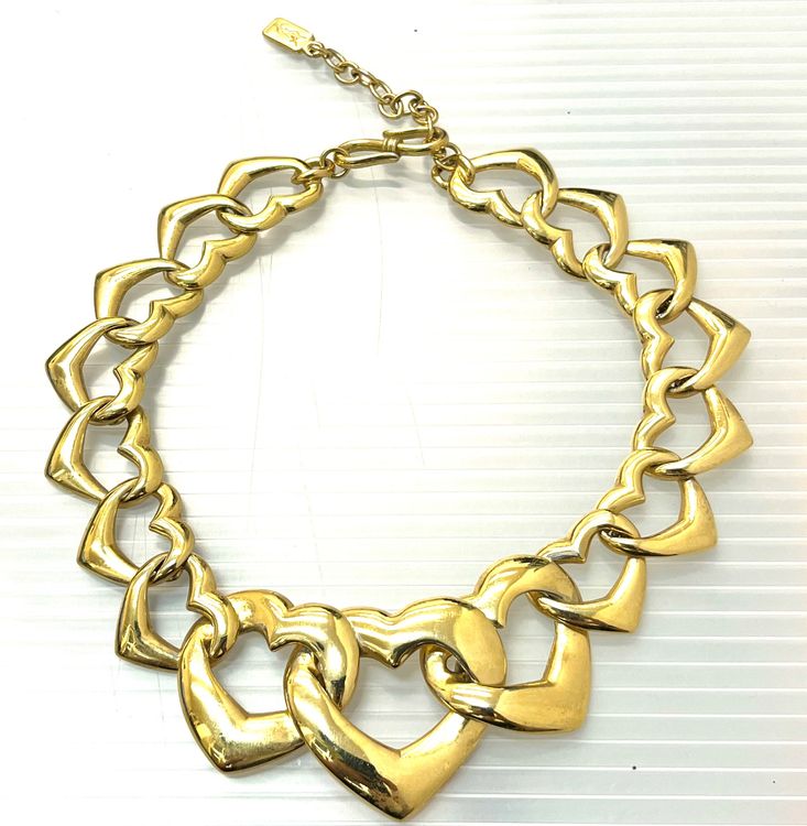 Goldfarbenes Hundehalsband Mit Herz Und Zirkonia – Kubanische Kette, 45,7 Cm, Für Kleine/mittelgroße Hunde & Katzen