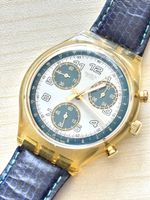 Swatch Chronograph Uhr 1995 goldfarben gebrauchter Zustand