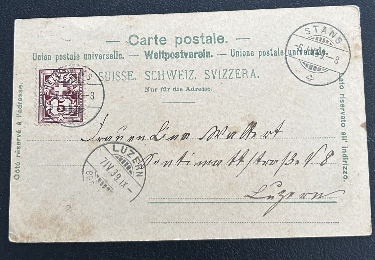 Ansichtskarten: AK Stans 1899 – Gebraucht aus Horw von Tellbub 1