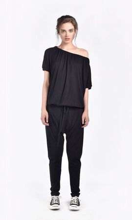 Aakasha - Jumpsuit à épaules coulissantes- t. S - noir