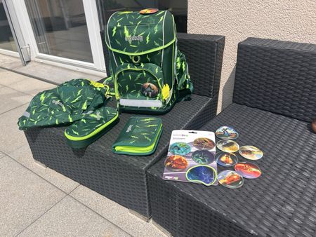Ergobag Schulrucksack Set Grösse 1 Grün Blitze
