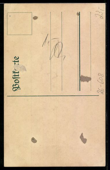 Cartoline postali: Handgemalt: Mann mit Buch und Stift als  – Usato da Berlin venduto da bartko-reher 1