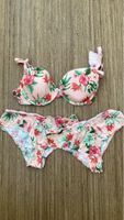 Set BH und Slip Blumenmuster rosa 