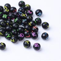 Acrylperlen Alphabet Schwarz-Bunt 7-8mm /  500Stück