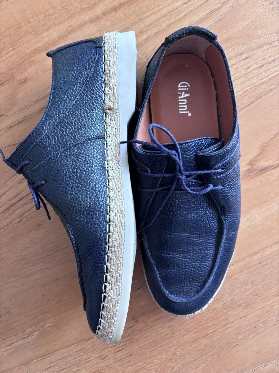 Scarpe da uomo: Blue Leather Summer Shoes – Usato da Zürich venduto da Grothschild 1