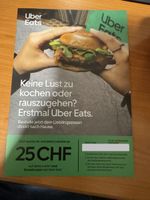 Gutschein Uber Eats 2x25 CHF für zwei Erstbestellungen