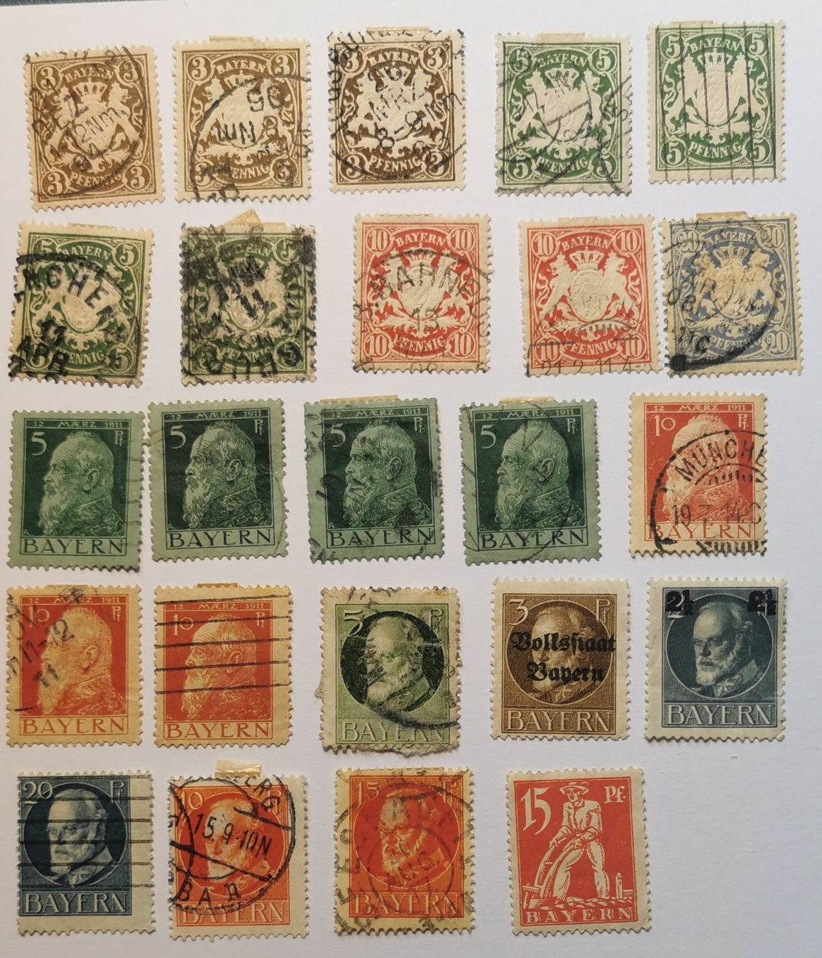Alle Briefmarken: Bayern ab 1900 – Gebraucht aus Aadorf von Chnorli-Furz