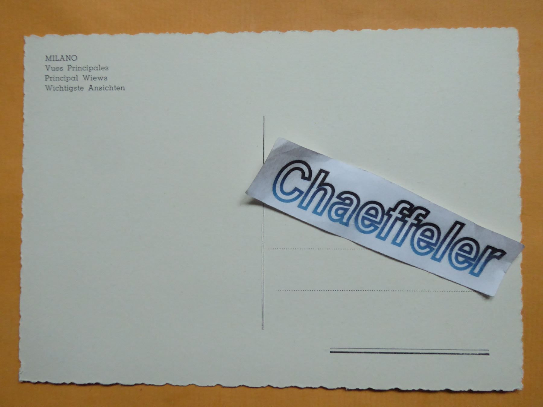 Cartoline postali: Milano,  Vues Principales – Nuovo (secondo la descrizione) da Zürich venduto da Chaeffeler 1