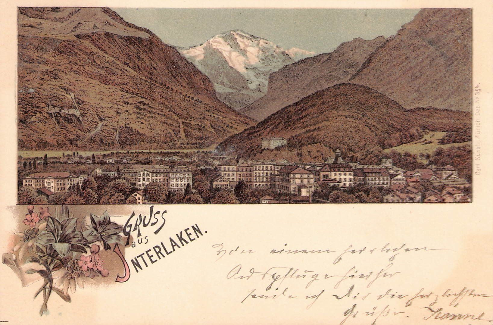 Cartoline postali: -Litho Gruss aus Interlaken – Usato da Reichenburg venduto da Pipo-67