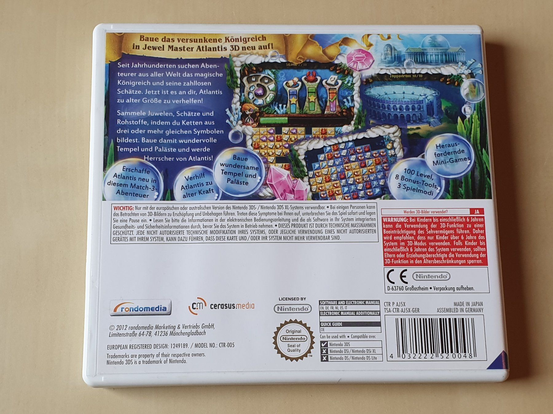 Nintendo Giochi: Jewel Master Atlantis 3D – Usato da Stansstad venduto da collectorsshop 1
