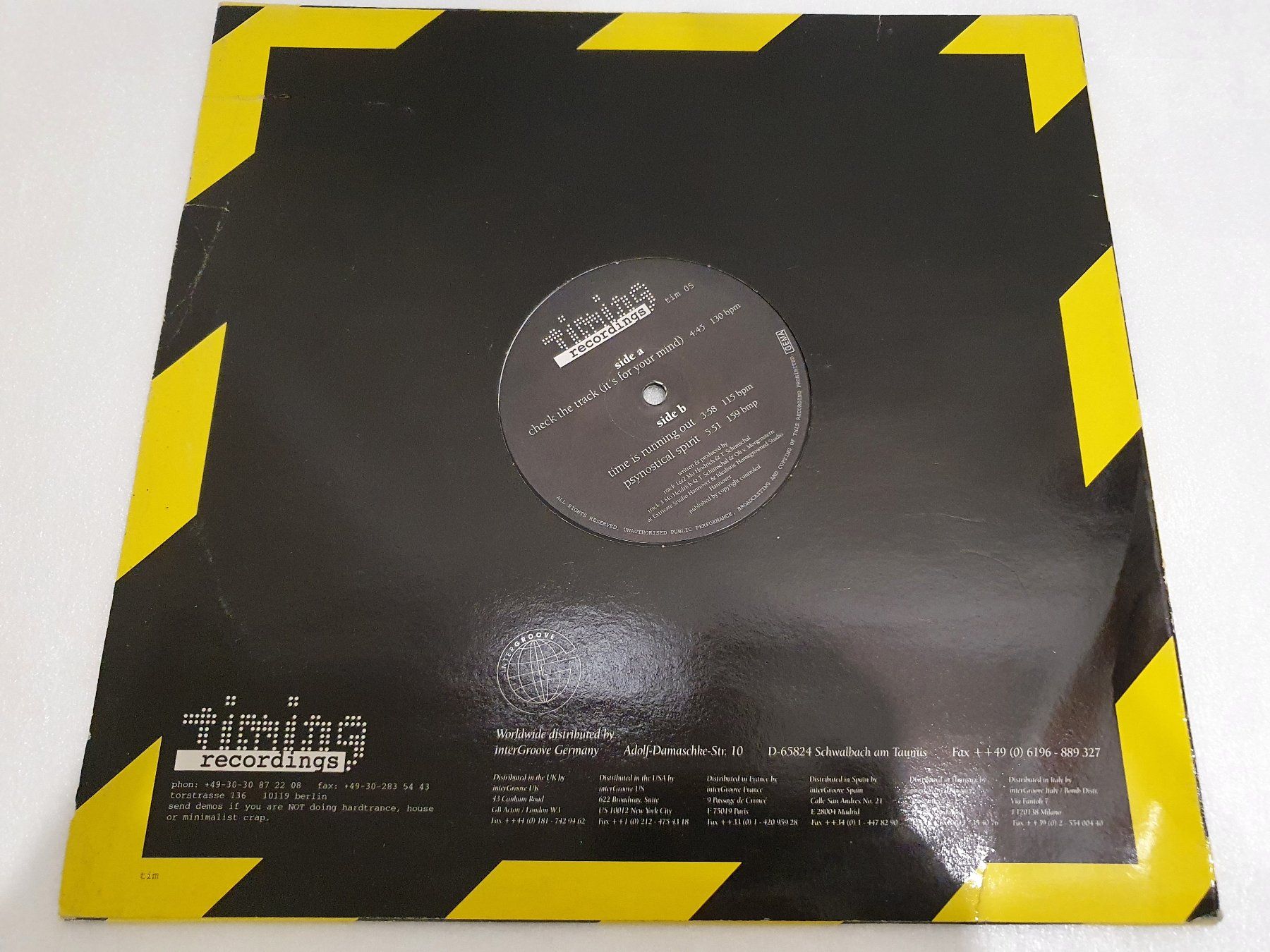 Dischi in vinile: Psynostics – Check The Track (Techno, Electro) – Usato da Uster venduto da Vinyl-Leidenschaft 1