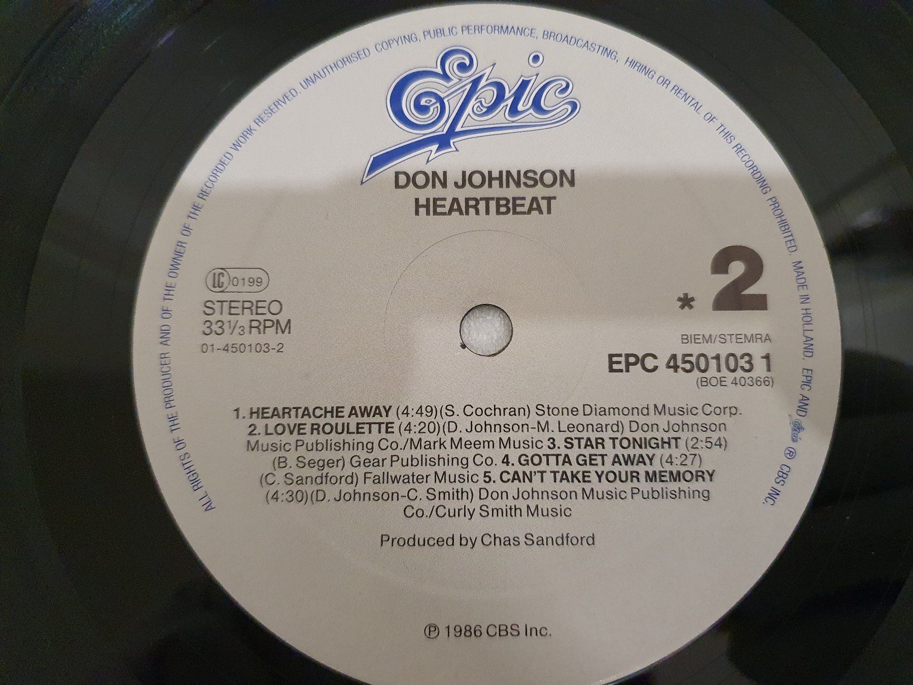 Schallplatten: Don Johnson – Heartbeat – Gebraucht aus Uster von  6