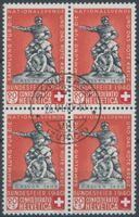 1940 - Pro Patria - Viererblock- gestempelt - Schlieren ZH