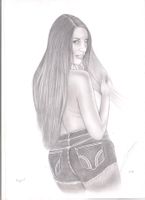 Dessin August Ames sexy original A4 signé de l'auteur