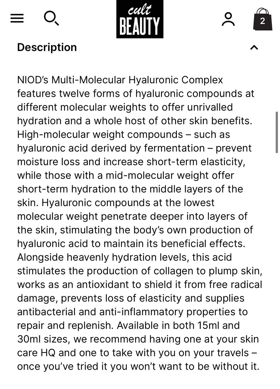 Gesichtspflege: NIOD MULTI-MOLECULAR HYALURONIC COMPLEX 15ML,NEU – Neu und originalverpackt aus Zürich von deruja 5