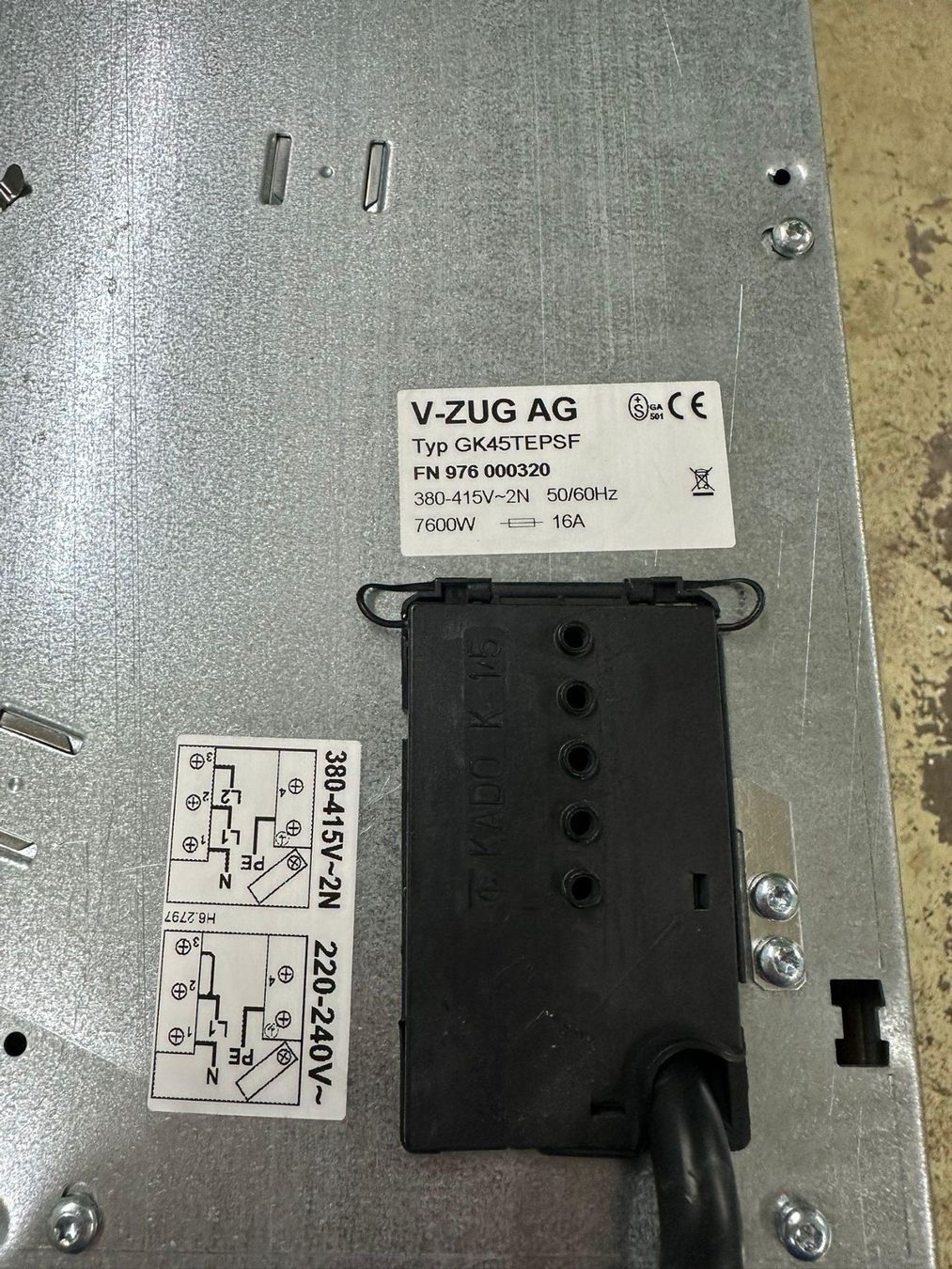 V-Zug Cucine: V-ZUG Kochfeld GK45TEPSF – Usato da Oberglatt ZH venduto da bang94 1