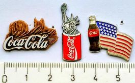 3 Coca-Cola Pins  Amerika