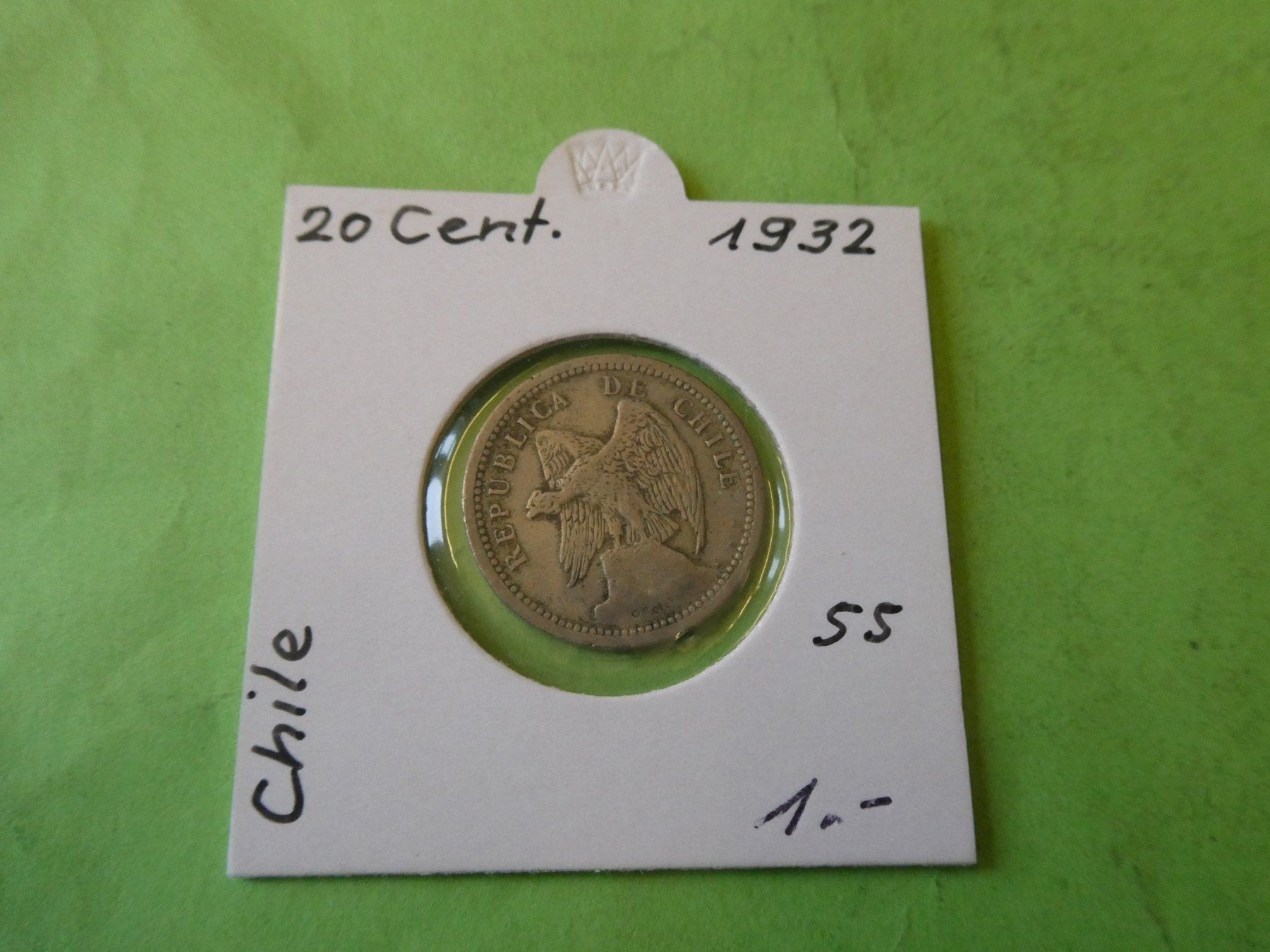 Toutes les monnaies: Chile 1932, 20 Centimos – D'occasion à Hinterforst par Rohusri