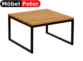 Salontisch 60x60 mit Holzplatte natur