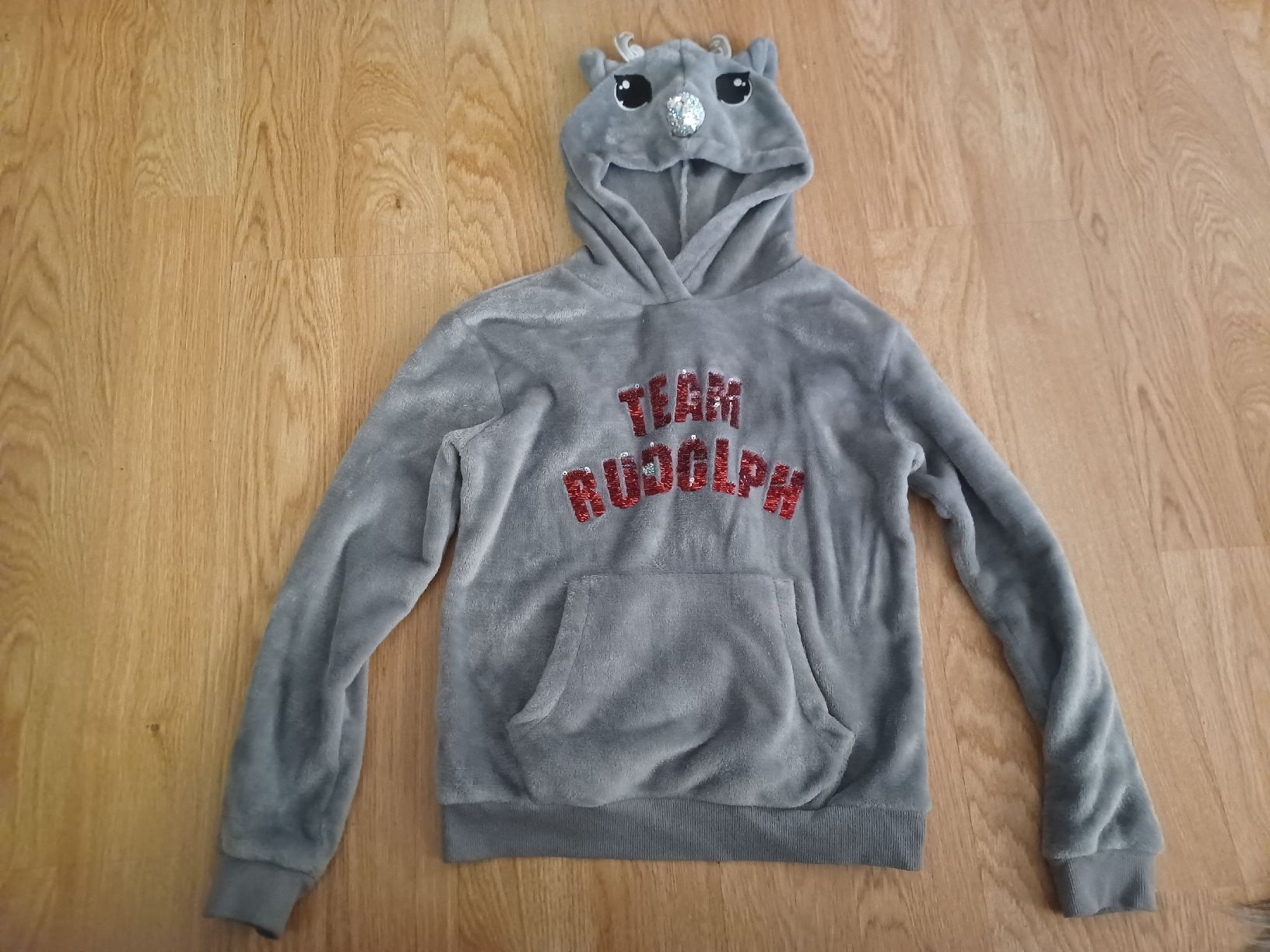 H&M Maglioni & Felpe: H&M Mädchen Pulli "Team Rudolph" Gr. 146/152 Grau Top! – Usato da Worben venduto da ersa01