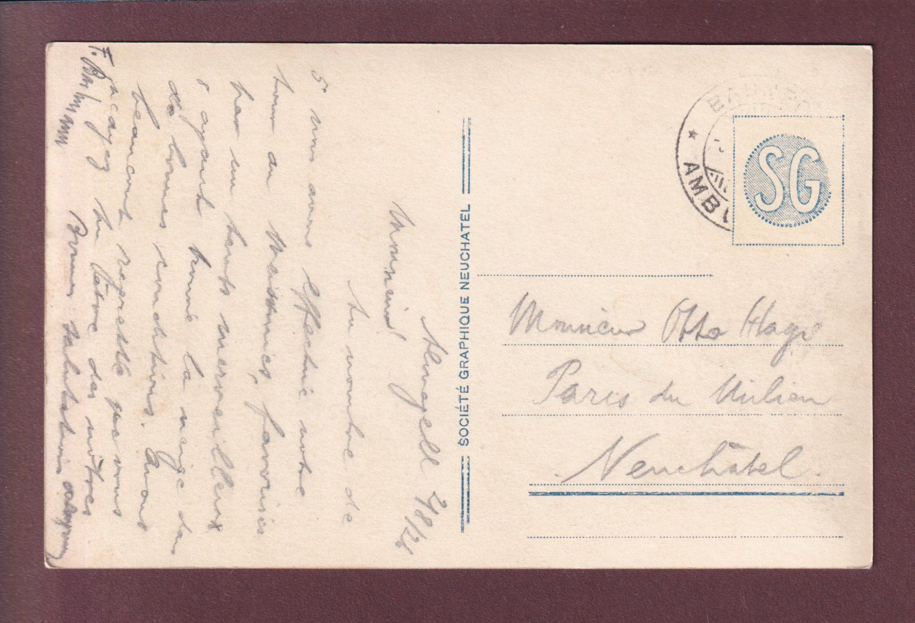 Cartoline postali: WEISSMIES - 1926 – Usato da Pully venduto da nicecards 1