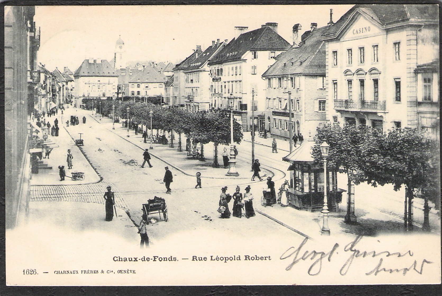 Cartoline postali: ^Chaux de Fonds,rue Léopold Robert ,1908 – Usato da Reichenburg venduto da Pipo-67