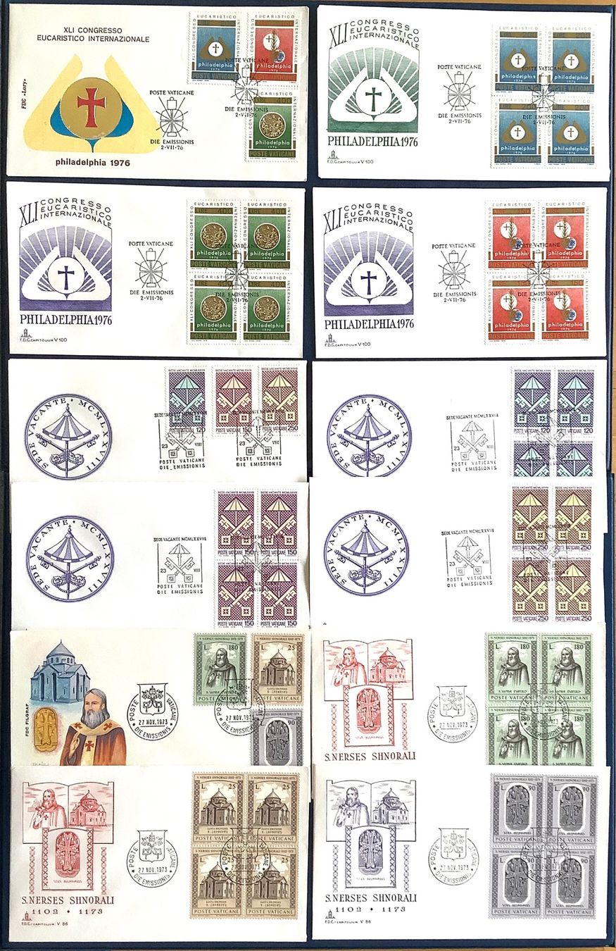 Tutti i francobolli: 1973-78 Vatikan - Div. FDC Kompl.Sätze Viererblock + Einzel – Nuovo (secondo la descrizione) da Liestal venduto da Skunk02