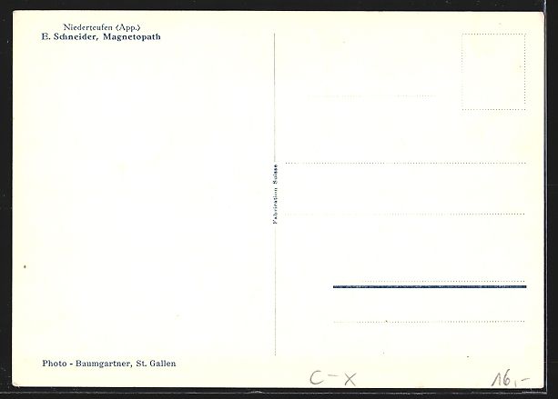 Cartes postales: Niederteufen /App., E. Schneider, Magnet – D'occasion à Berlin par bartko-reher 1