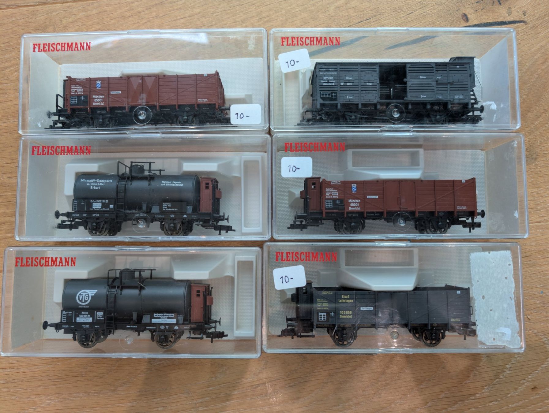 Fleischmann Modellini di ferrovie: Fleischmann 6er Set Güterwagen – Usato da Gränichen venduto da inn_5v76