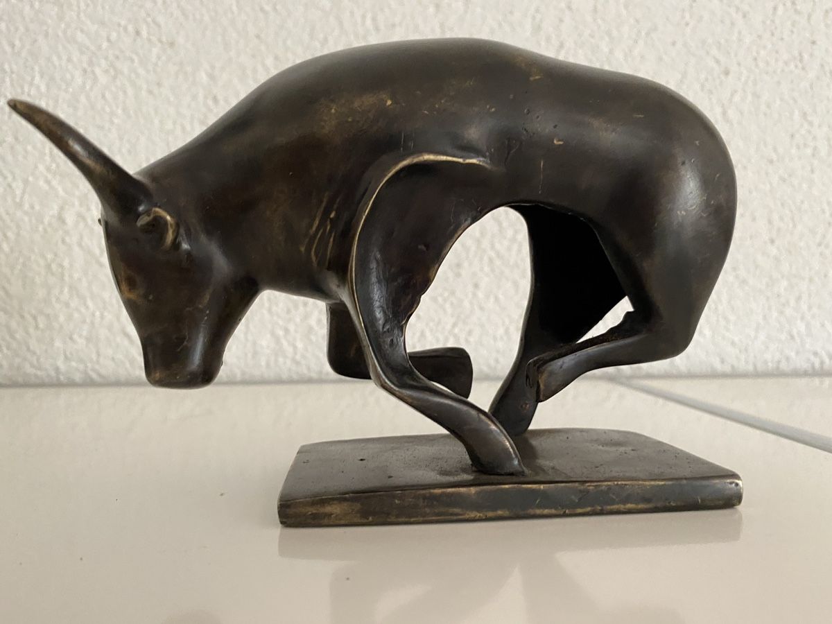 Sculture & Statue: Moderne Bronze, dynamischer Stier, H. Bounder – Nuovo e nell'imballaggio originale da Zürich venduto da eileenchen1 6