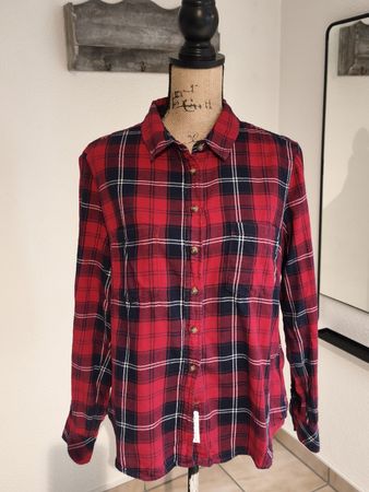 Holzhemd Rot Blau kariert Grösse 44 neuwertig