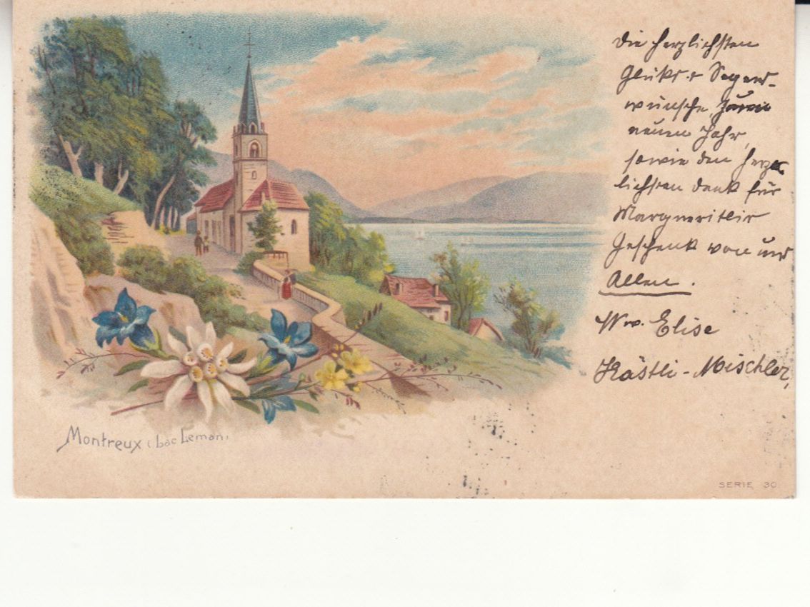 Cartoline postali: Montreux 1900 – Usato da Bürglen TG venduto da StampGraf