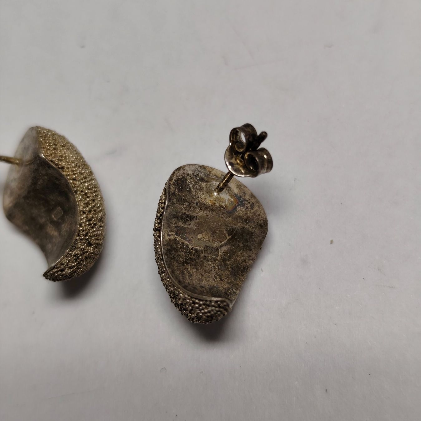 Ohrringe & -stecker: Vintage Silver silber Stud Earrings Boucles d'Oreilles #A3 – Gebraucht aus Châtelaine von Tropic.Watch2 3