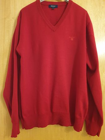 Pull GANT, L-XL, rouge foncé, coton, très bon état