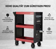 Servicewagen 3 Fächer + Zubehör Werkstattwagen Werkzeugwagen