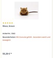 Kösener Plüsch Maus, von Hand gefertigt, neuwertig
