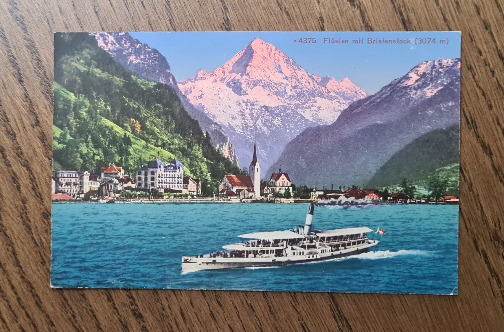 Cartoline postali: Flüelen mit Dampfschiff Uri – Usato da Ebikon venduto da Donar50